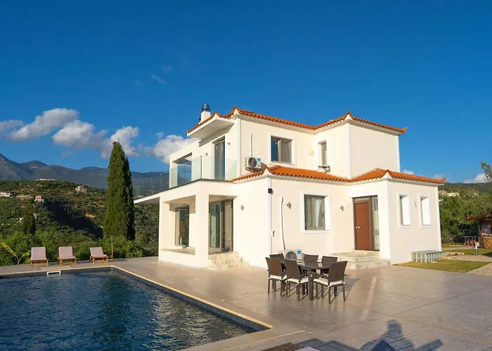 Sadova Private Pool Panoramic View Villa Kalamata